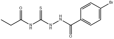 N-{[2-(4-bromobenzoyl)hydrazino]carbothioyl}propanamide Struktur