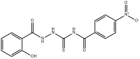 N-{[2-(2-hydroxybenzoyl)hydrazino]carbothioyl}-4-nitrobenzamide Struktur