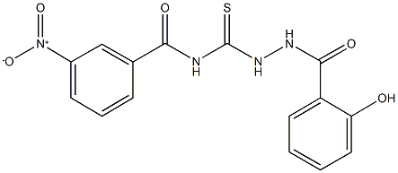 N-{[2-(2-hydroxybenzoyl)hydrazino]carbothioyl}-3-nitrobenzamide Struktur