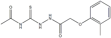 N-({2-[(2-methylphenoxy)acetyl]hydrazino}carbothioyl)acetamide Struktur