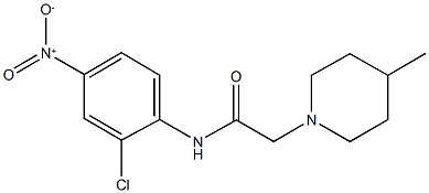 N-{2-chloro-4-nitrophenyl}-2-(4-methyl-1-piperidinyl)acetamide Struktur