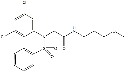 2-[3,5-dichloro(phenylsulfonyl)anilino]-N-(3-methoxypropyl)acetamide Struktur