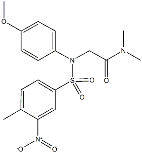 2-[({3-nitro-4-methylphenyl}sulfonyl)-4-methoxyanilino]-N,N-dimethylacetamide Struktur