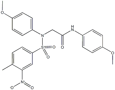 2-[({3-nitro-4-methylphenyl}sulfonyl)-4-methoxyanilino]-N-(4-methoxyphenyl)acetamide Struktur