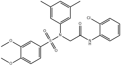 N-(2-chlorophenyl)-2-{[(3,4-dimethoxyphenyl)sulfonyl]-3,5-dimethylanilino}acetamide Struktur