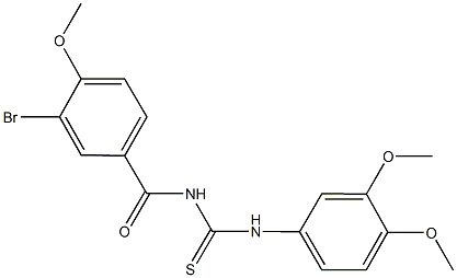 N-(3-bromo-4-methoxybenzoyl)-N'-(3,4-dimethoxyphenyl)thiourea Struktur