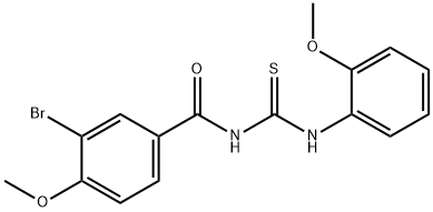 N-(3-bromo-4-methoxybenzoyl)-N'-(2-methoxyphenyl)thiourea Struktur