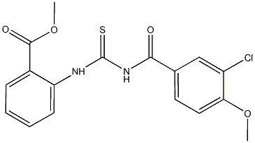 methyl 2-({[(3-chloro-4-methoxybenzoyl)amino]carbothioyl}amino)benzoate Struktur