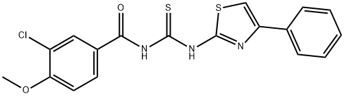 N-(3-chloro-4-methoxybenzoyl)-N'-(4-phenyl-1,3-thiazol-2-yl)thiourea Struktur