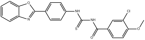 N-[4-(1,3-benzoxazol-2-yl)phenyl]-N'-(3-chloro-4-methoxybenzoyl)thiourea Struktur