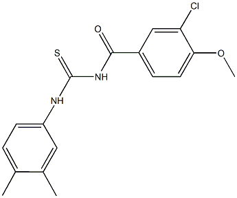 N-(3-chloro-4-methoxybenzoyl)-N'-(3,4-dimethylphenyl)thiourea Struktur