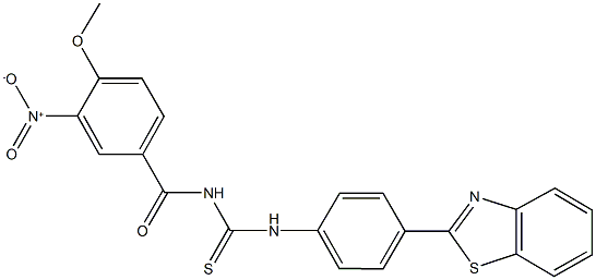 N-[4-(1,3-benzothiazol-2-yl)phenyl]-N'-{3-nitro-4-methoxybenzoyl}thiourea Struktur