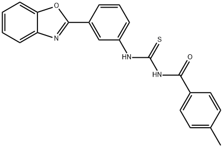 N-[3-(1,3-benzoxazol-2-yl)phenyl]-N'-(4-methylbenzoyl)thiourea Struktur