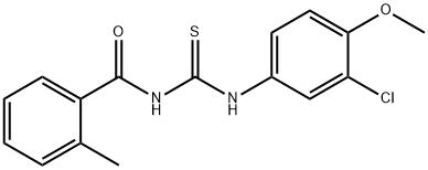 N-(3-chloro-4-methoxyphenyl)-N'-(2-methylbenzoyl)thiourea Struktur