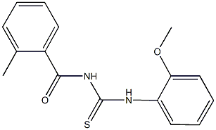 N-(2-methoxyphenyl)-N'-(2-methylbenzoyl)thiourea Struktur