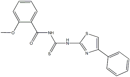 N-(2-methoxybenzoyl)-N'-(4-phenyl-1,3-thiazol-2-yl)thiourea Struktur