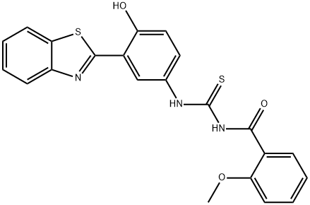 N-[3-(1,3-benzothiazol-2-yl)-4-hydroxyphenyl]-N'-(2-methoxybenzoyl)thiourea Struktur