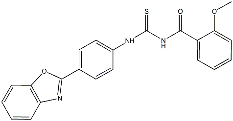 N-[4-(1,3-benzoxazol-2-yl)phenyl]-N'-(2-methoxybenzoyl)thiourea Struktur