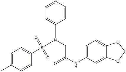 N-(1,3-benzodioxol-5-yl)-2-{[(4-methylphenyl)sulfonyl]anilino}acetamide Struktur