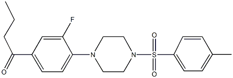 1-(3-fluoro-4-{4-[(4-methylphenyl)sulfonyl]-1-piperazinyl}phenyl)-1-butanone Struktur