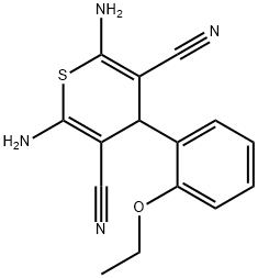 2,6-diamino-4-(2-ethoxyphenyl)-4H-thiopyran-3,5-dicarbonitrile Struktur