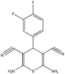 2,6-diamino-4-(3,4-difluorophenyl)-4H-thiopyran-3,5-dicarbonitrile Struktur