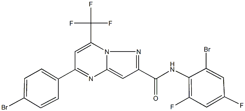 N-(2-bromo-4,6-difluorophenyl)-5-(4-bromophenyl)-7-(trifluoromethyl)pyrazolo[1,5-a]pyrimidine-2-carboxamide Struktur