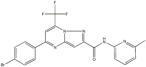 5-(4-bromophenyl)-N-(6-methyl-2-pyridinyl)-7-(trifluoromethyl)pyrazolo[1,5-a]pyrimidine-2-carboxamide Struktur