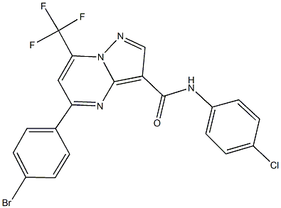 5-(4-bromophenyl)-N-(4-chlorophenyl)-7-(trifluoromethyl)pyrazolo[1,5-a]pyrimidine-3-carboxamide Struktur