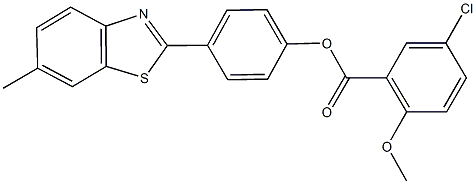 4-(6-methyl-1,3-benzothiazol-2-yl)phenyl 5-chloro-2-methoxybenzoate Struktur