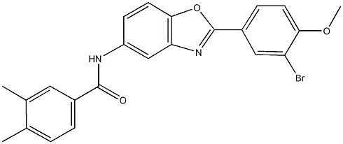 N-[2-(3-bromo-4-methoxyphenyl)-1,3-benzoxazol-5-yl]-3,4-dimethylbenzamide Struktur