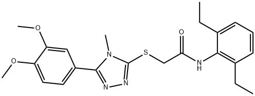 N-(2,6-diethylphenyl)-2-{[5-(3,4-dimethoxyphenyl)-4-methyl-4H-1,2,4-triazol-3-yl]sulfanyl}acetamide Struktur