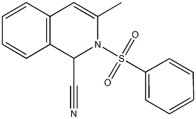 3-methyl-2-(phenylsulfonyl)-1,2-dihydro-1-isoquinolinecarbonitrile Struktur