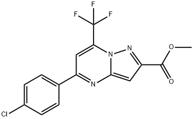 methyl 5-(4-chlorophenyl)-7-(trifluoromethyl)pyrazolo[1,5-a]pyrimidine-2-carboxylate Struktur