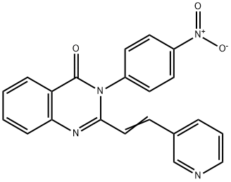 3-{4-nitrophenyl}-2-[2-(3-pyridinyl)vinyl]-4(3H)-quinazolinone Struktur