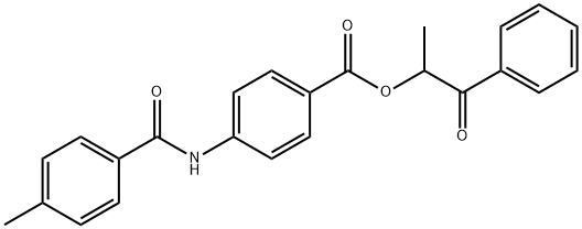 1-methyl-2-oxo-2-phenylethyl 4-[(4-methylbenzoyl)amino]benzoate Struktur