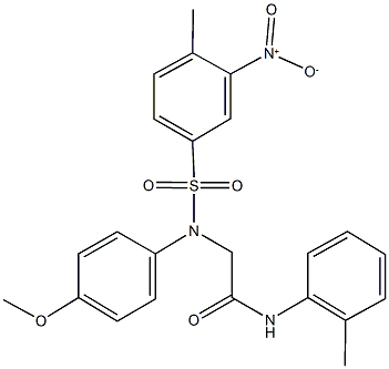 2-[({3-nitro-4-methylphenyl}sulfonyl)-4-methoxyanilino]-N-(2-methylphenyl)acetamide Struktur