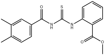 methyl 2-({[(3,4-dimethylbenzoyl)amino]carbothioyl}amino)benzoate Struktur