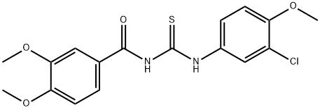 N-(3-chloro-4-methoxyphenyl)-N'-(3,4-dimethoxybenzoyl)thiourea Struktur