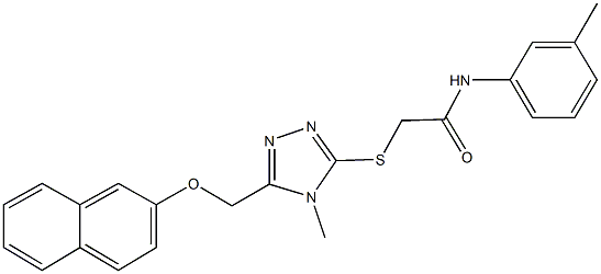 2-({4-methyl-5-[(2-naphthyloxy)methyl]-4H-1,2,4-triazol-3-yl}sulfanyl)-N-(3-methylphenyl)acetamide Struktur