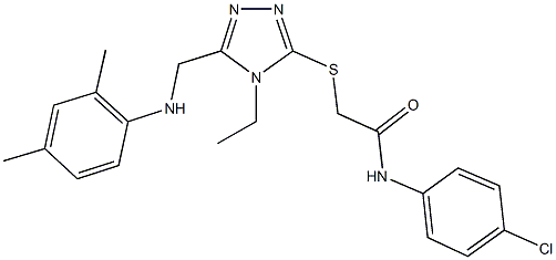 N-(4-chlorophenyl)-2-({5-[(2,4-dimethylanilino)methyl]-4-ethyl-4H-1,2,4-triazol-3-yl}sulfanyl)acetamide Struktur