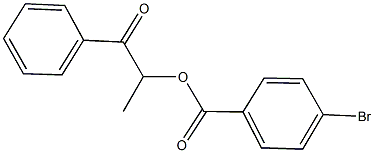 1-methyl-2-oxo-2-phenylethyl 4-bromobenzoate Struktur