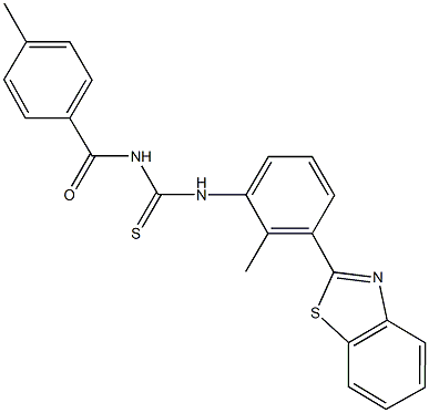 N-[3-(1,3-benzothiazol-2-yl)-2-methylphenyl]-N'-(4-methylbenzoyl)thiourea Struktur