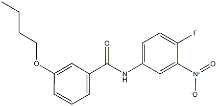 3-butoxy-N-{4-fluoro-3-nitrophenyl}benzamide Struktur