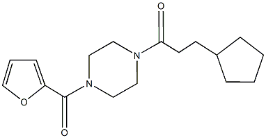 1-(3-cyclopentylpropanoyl)-4-(2-furoyl)piperazine Struktur