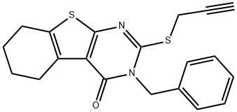 3-benzyl-2-(2-propynylsulfanyl)-5,6,7,8-tetrahydro[1]benzothieno[2,3-d]pyrimidin-4(3H)-one Struktur