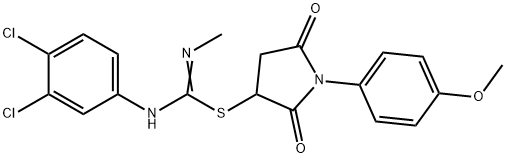 1-(4-methoxyphenyl)-2,5-dioxo-3-pyrrolidinyl N'-(3,4-dichlorophenyl)-N-methylimidothiocarbamate Struktur