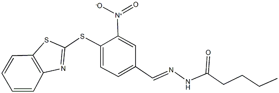 N'-{4-(1,3-benzothiazol-2-ylsulfanyl)-3-nitrobenzylidene}pentanohydrazide Struktur