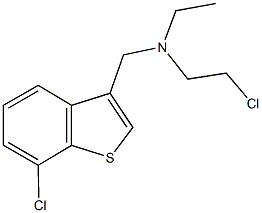 N-[(7-chloro-1-benzothien-3-yl)methyl]-N-(2-chloroethyl)-N-ethylamine Struktur