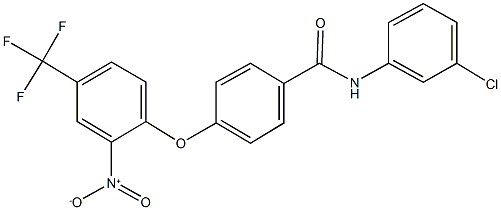 N-(3-chlorophenyl)-4-[2-nitro-4-(trifluoromethyl)phenoxy]benzamide Struktur